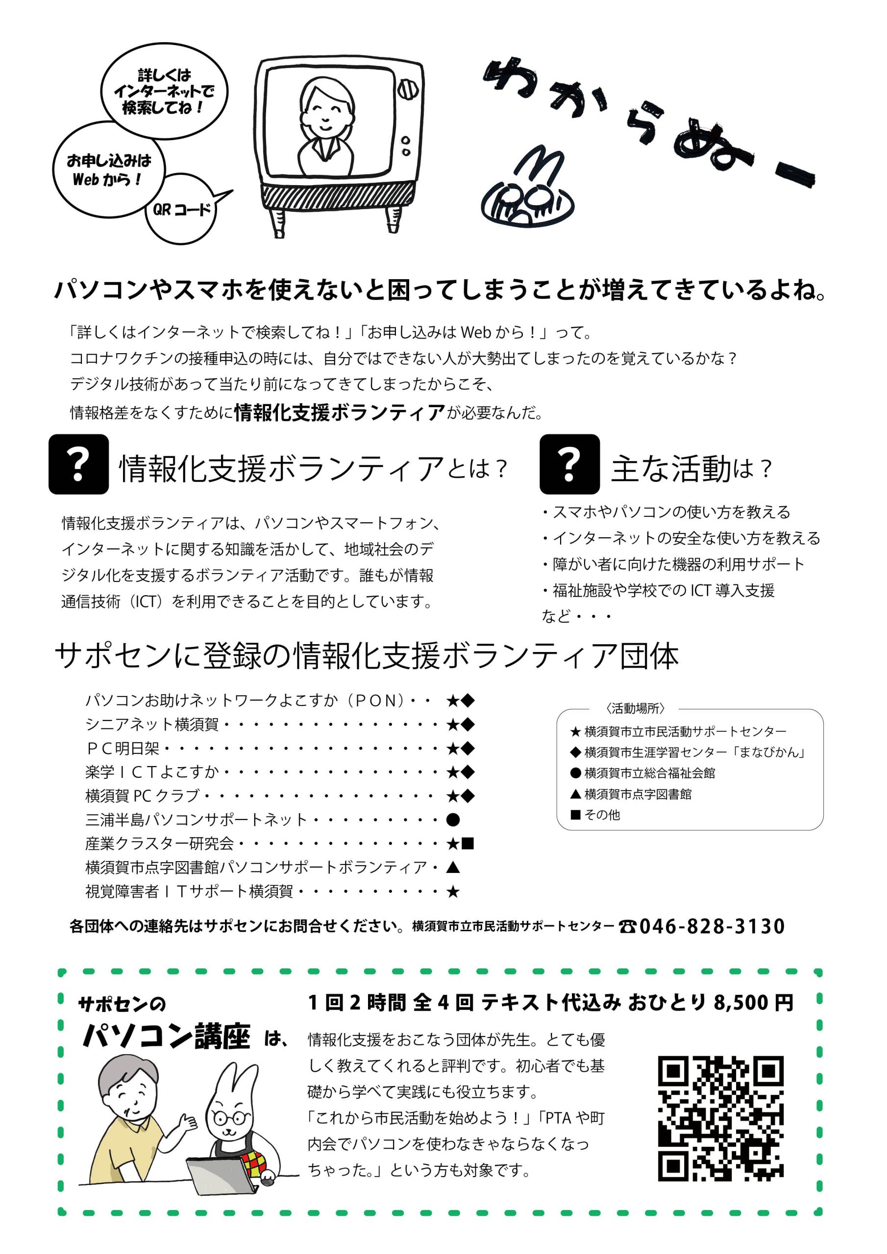 情報誌のたろん2025年夏号の2ページ目 情報化支援ボランティアってなに?